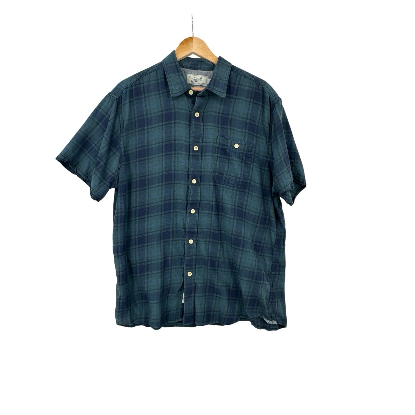 Grayers Plaid Shirt Mens Sz Xl Plaid Western Casual Relaxed Outdoors Rodeo Farm